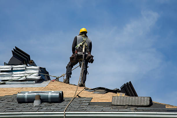Professional Gutter Installation technician working in Norene, TN